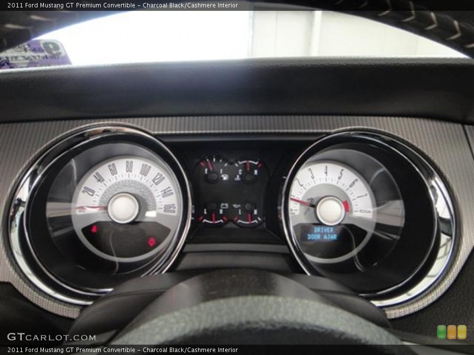 Charcoal Black/Cashmere Interior Gauges for the 2011 Ford Mustang GT Premium Convertible #57416345
