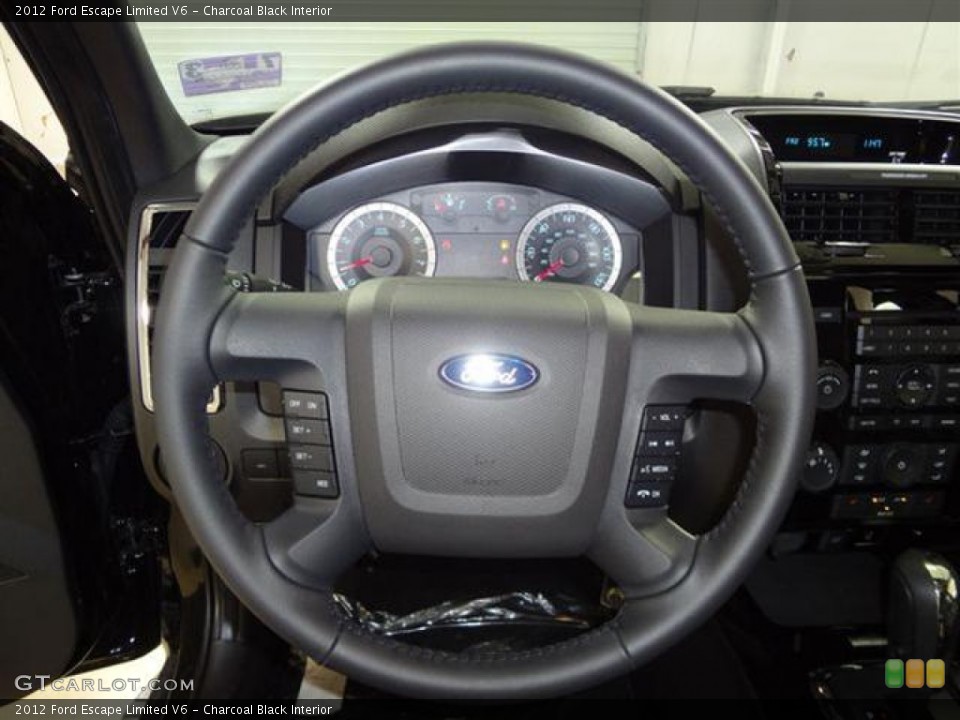 Charcoal Black Interior Steering Wheel for the 2012 Ford Escape Limited V6 #57417290