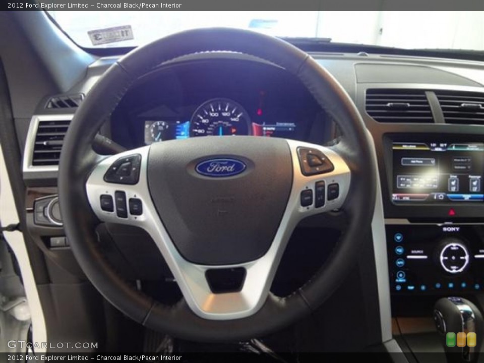 Charcoal Black/Pecan Interior Steering Wheel for the 2012 Ford Explorer Limited #57417665