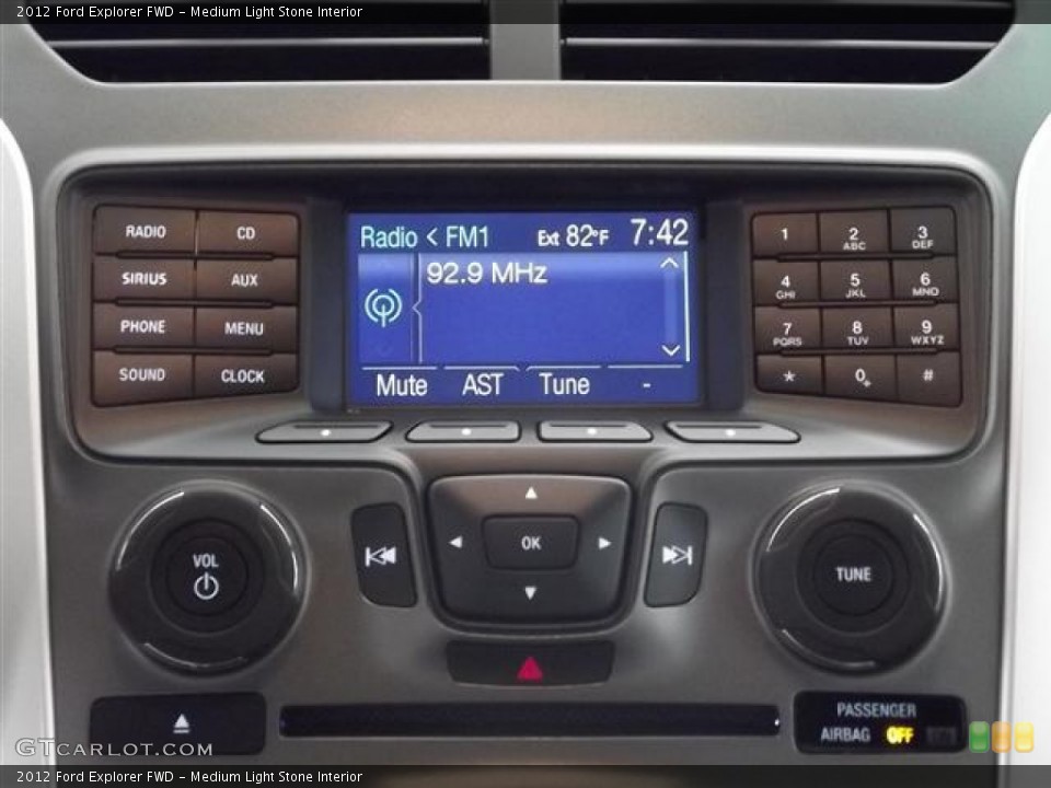 Medium Light Stone Interior Controls for the 2012 Ford Explorer FWD #57418805