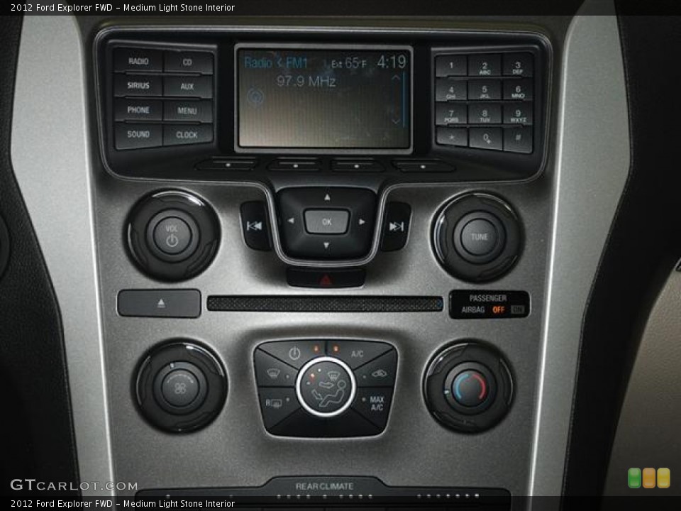 Medium Light Stone Interior Controls for the 2012 Ford Explorer FWD #57419165