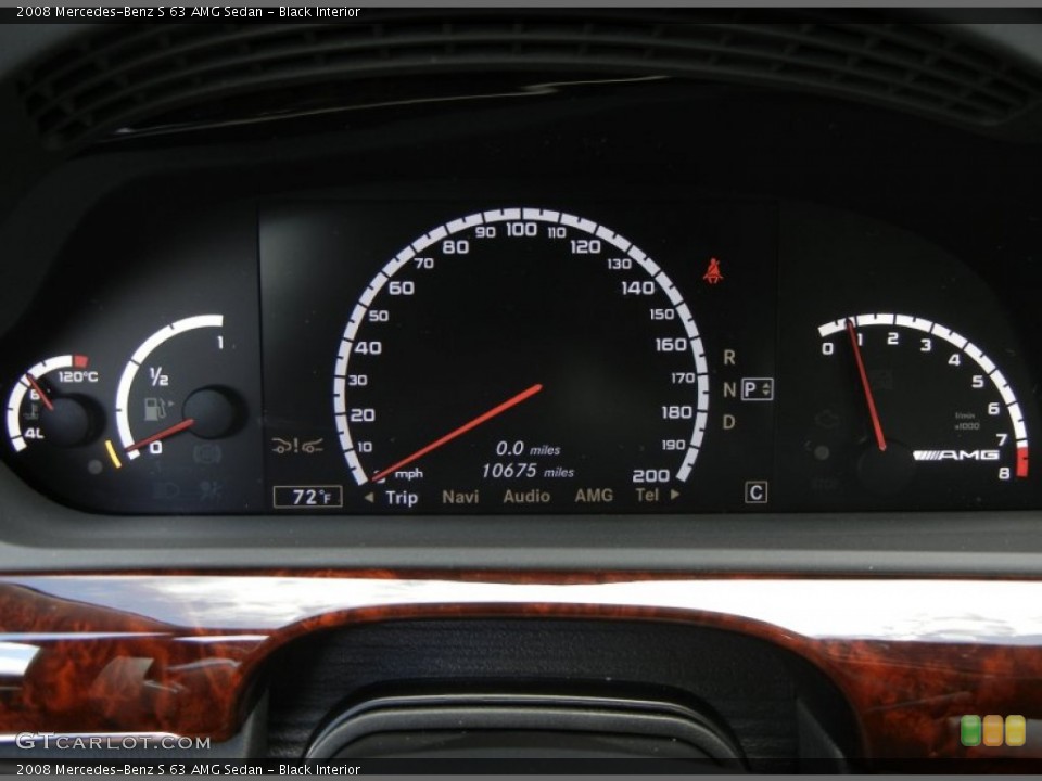 Black Interior Gauges for the 2008 Mercedes-Benz S 63 AMG Sedan #57419651