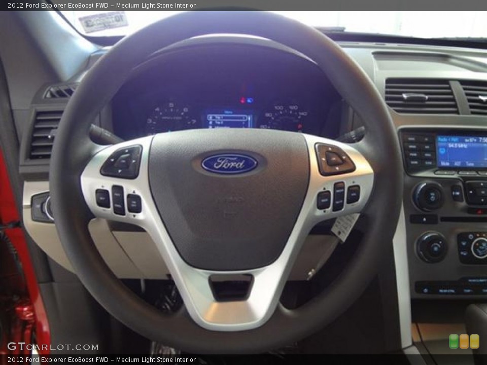 Medium Light Stone Interior Steering Wheel for the 2012 Ford Explorer EcoBoost FWD #57420749