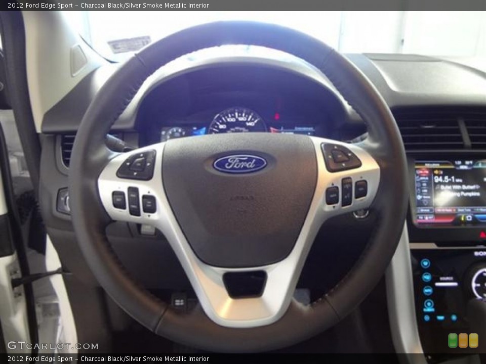 Charcoal Black/Silver Smoke Metallic Interior Steering Wheel for the 2012 Ford Edge Sport #57435143