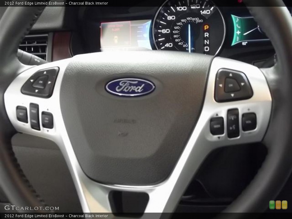 Charcoal Black Interior Steering Wheel for the 2012 Ford Edge Limited EcoBoost #57436229