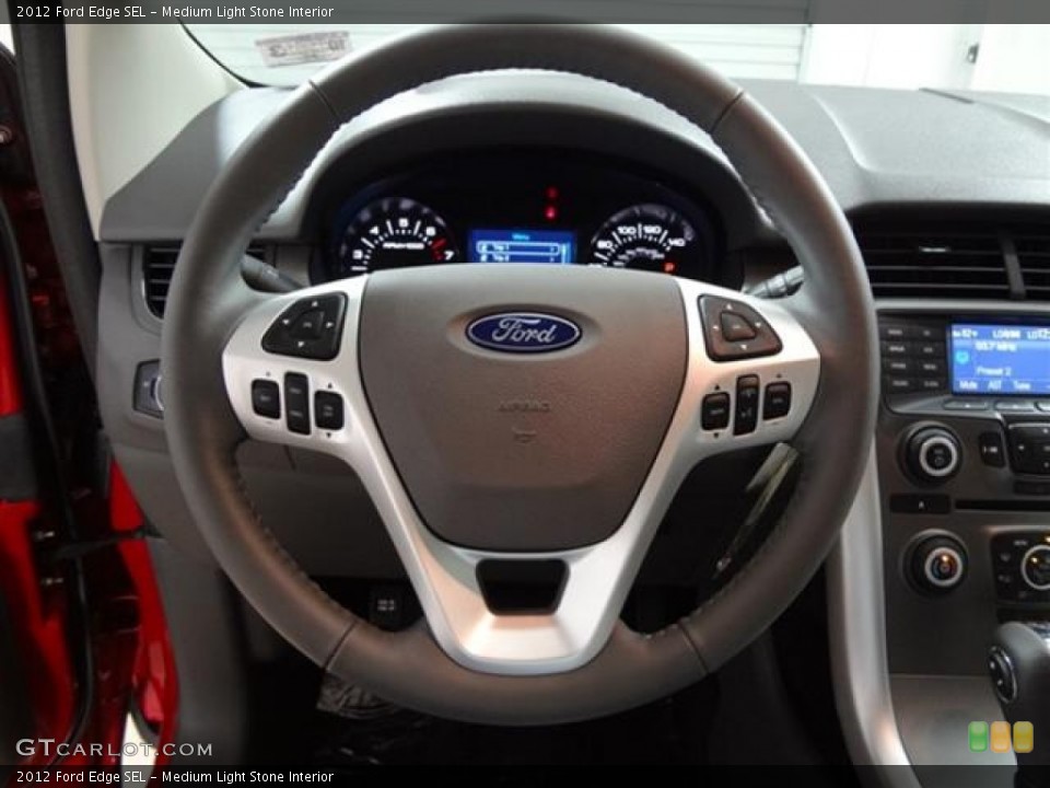 Medium Light Stone Interior Steering Wheel for the 2012 Ford Edge SEL #57437591
