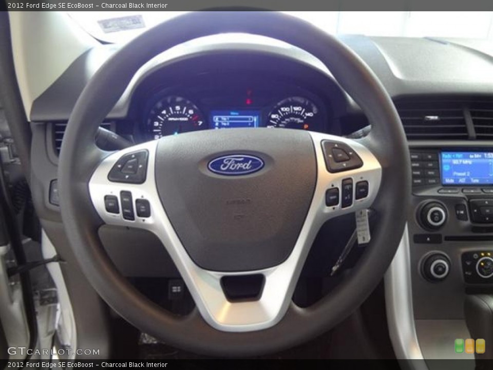 Charcoal Black Interior Steering Wheel for the 2012 Ford Edge SE EcoBoost #57437879