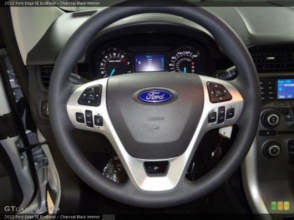 Charcoal Black Interior Steering Wheel for the 2012 Ford Edge SE EcoBoost #57439061