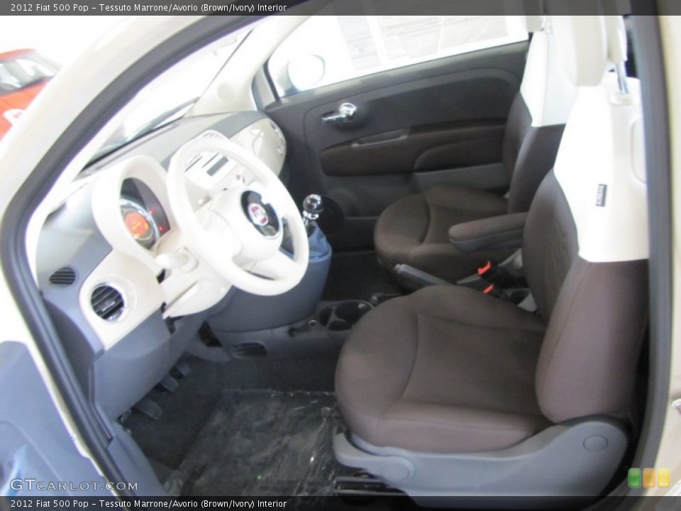 Tessuto Marrone/Avorio (Brown/Ivory) Interior Photo for the 2012 Fiat 500 Pop #57450190