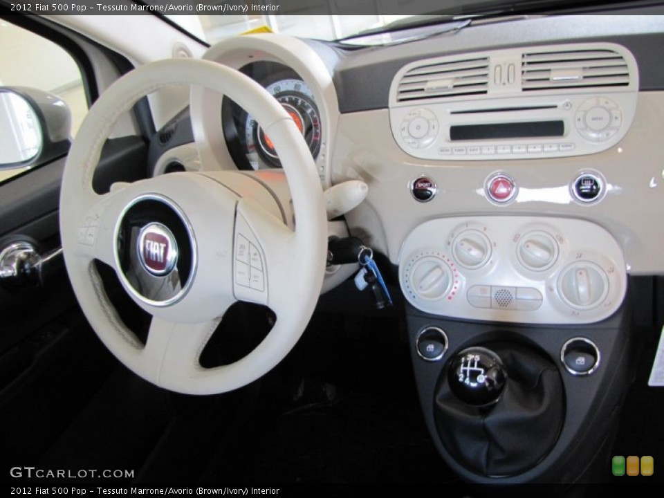 Tessuto Marrone/Avorio (Brown/Ivory) Interior Steering Wheel for the 2012 Fiat 500 Pop #57450223