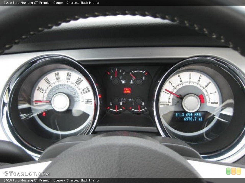 Charcoal Black Interior Gauges for the 2010 Ford Mustang GT Premium Coupe #57456163