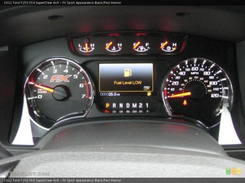 FX Sport Appearance Black/Red Interior Gauges for the 2012 Ford F150 FX4 SuperCrew 4x4 #57458103