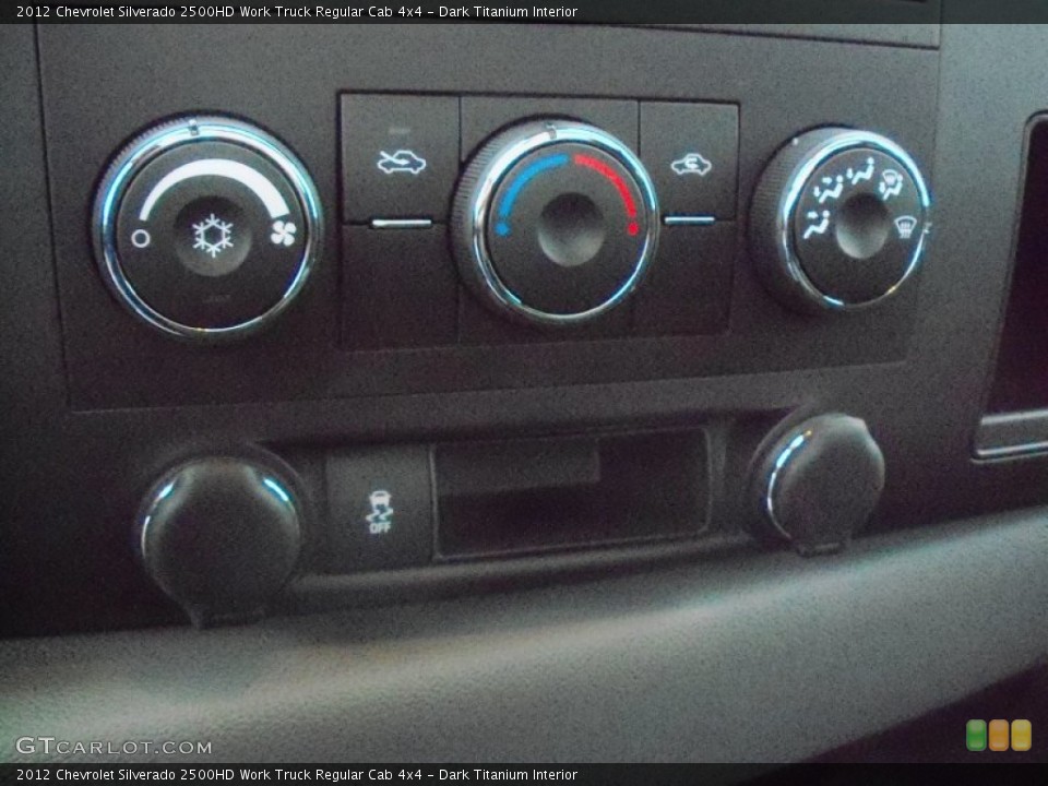 Dark Titanium Interior Controls for the 2012 Chevrolet Silverado 2500HD Work Truck Regular Cab 4x4 #57459823