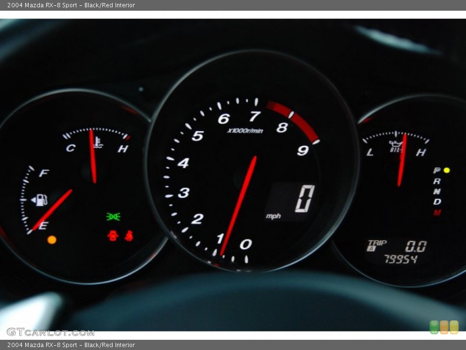 Black/Red Interior Gauges for the 2004 Mazda RX-8 Sport #57461359