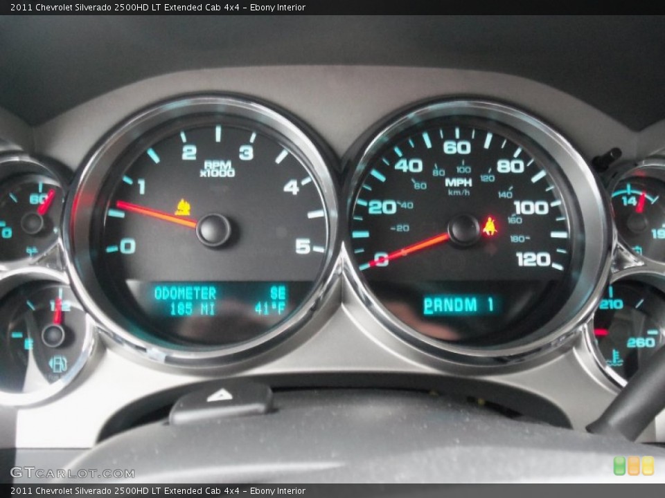 Ebony Interior Gauges for the 2011 Chevrolet Silverado 2500HD LT Extended Cab 4x4 #57461440