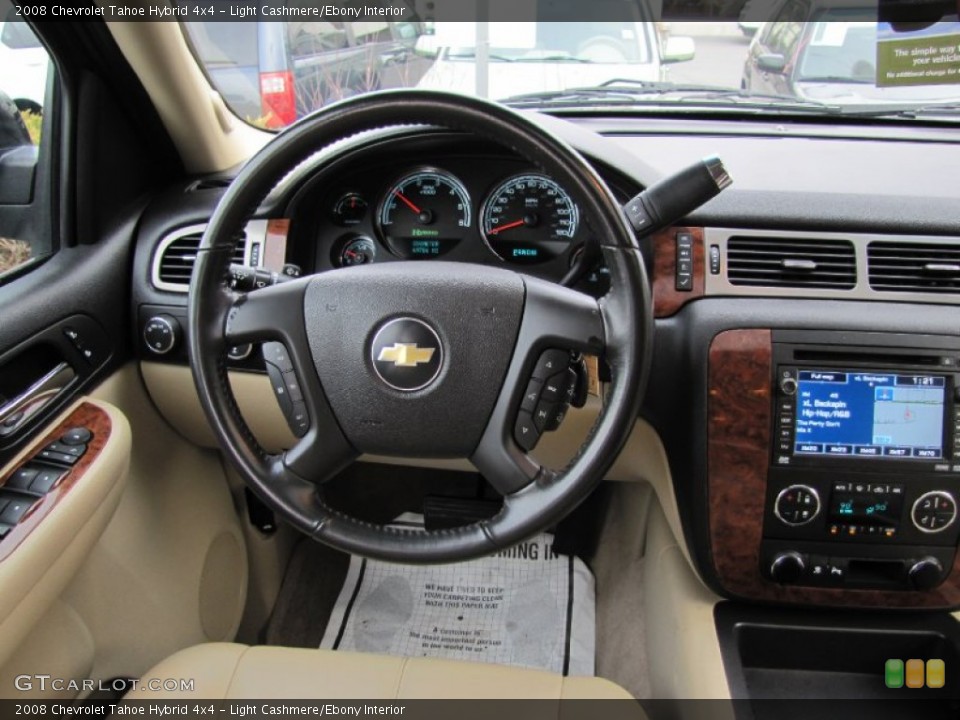 Light Cashmere/Ebony Interior Steering Wheel for the 2008 Chevrolet Tahoe Hybrid 4x4 #57484336