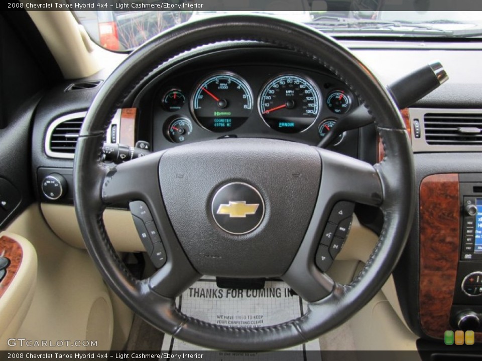 Light Cashmere/Ebony Interior Steering Wheel for the 2008 Chevrolet Tahoe Hybrid 4x4 #57484345