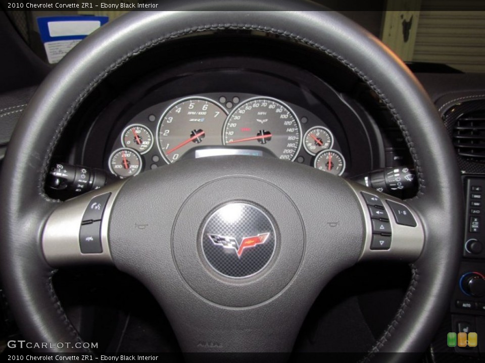 Ebony Black Interior Steering Wheel for the 2010 Chevrolet Corvette ZR1 #57489489