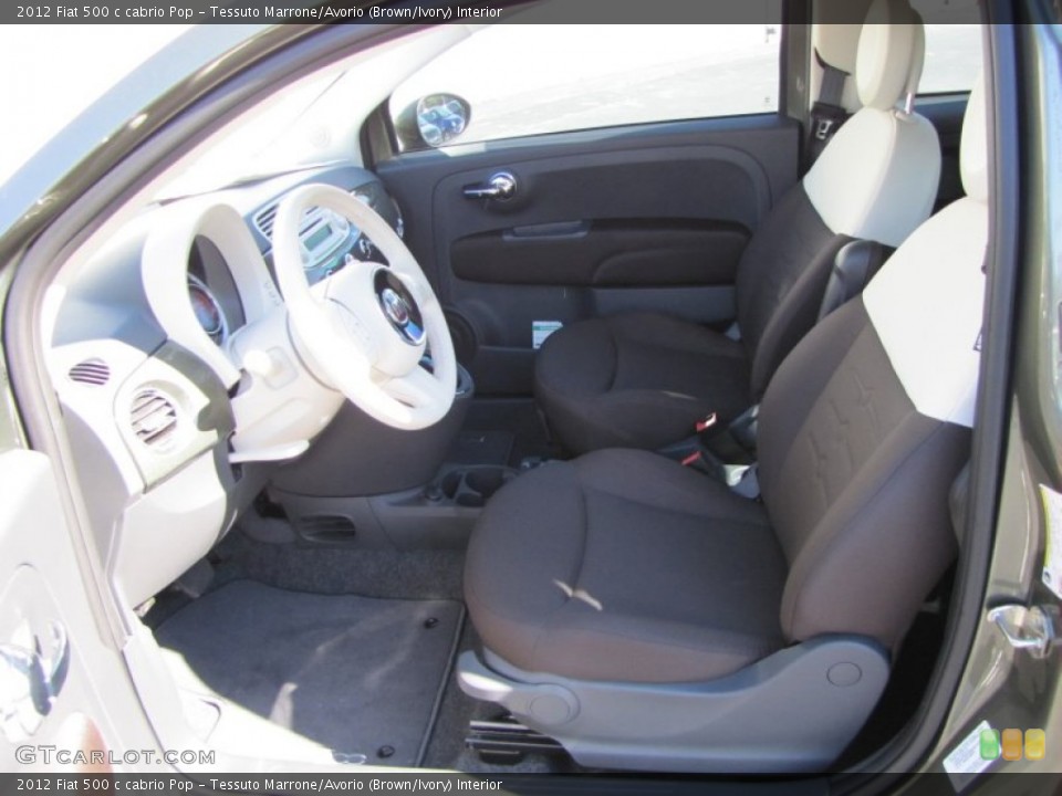 Tessuto Marrone/Avorio (Brown/Ivory) Interior Photo for the 2012 Fiat 500 c cabrio Pop #57491425