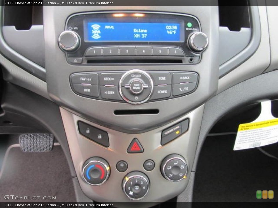 Jet Black/Dark Titanium Interior Controls for the 2012 Chevrolet Sonic LS Sedan #57495734