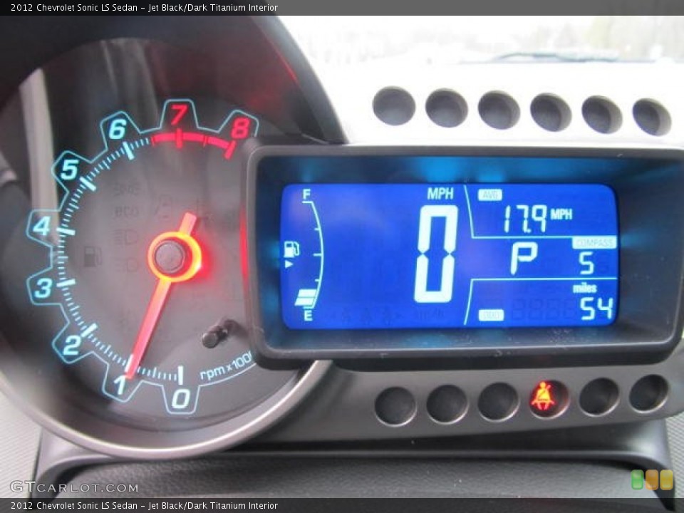 Jet Black/Dark Titanium Interior Gauges for the 2012 Chevrolet Sonic LS Sedan #57495757