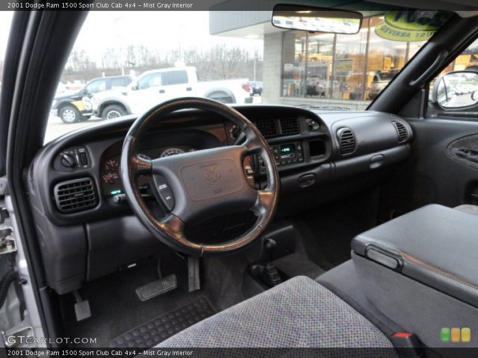 Mist Gray Interior Dashboard for the 2001 Dodge Ram 1500 Sport Club Cab 4x4 #57496759