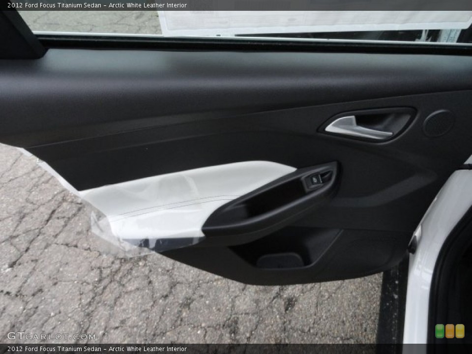 Arctic White Leather Interior Door Panel for the 2012 Ford Focus Titanium Sedan #57500884