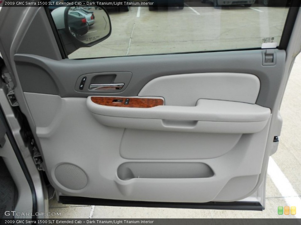 Dark Titanium/Light Titanium Interior Door Panel for the 2009 GMC Sierra 1500 SLT Extended Cab #57501124