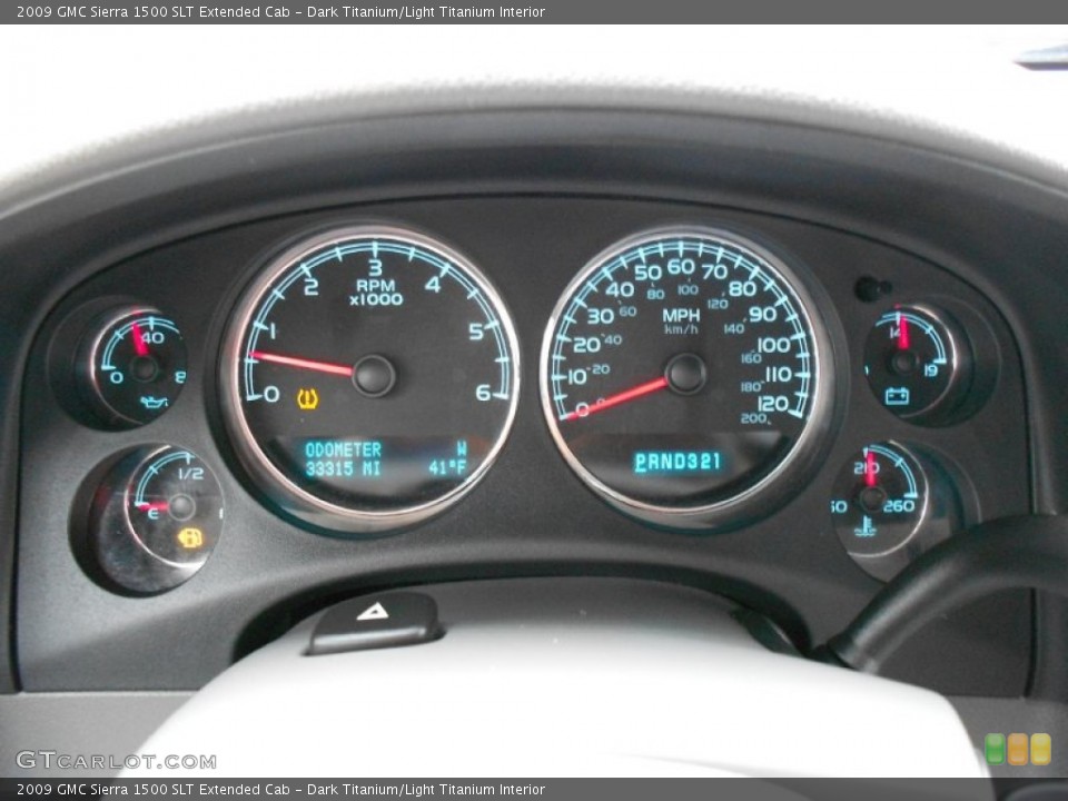 Dark Titanium/Light Titanium Interior Gauges for the 2009 GMC Sierra 1500 SLT Extended Cab #57501184