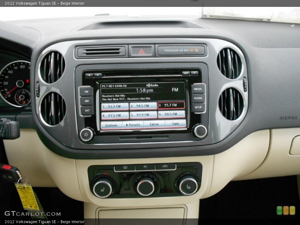Beige Interior Controls for the 2012 Volkswagen Tiguan SE #57502615