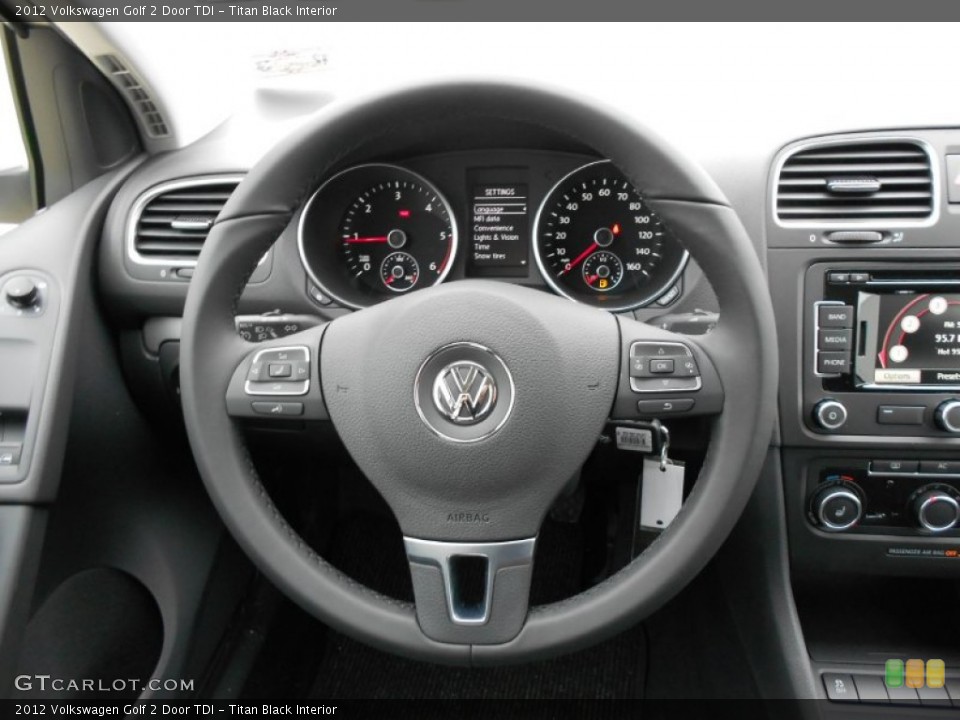 Titan Black Interior Steering Wheel for the 2012 Volkswagen Golf 2 Door TDI #57503008