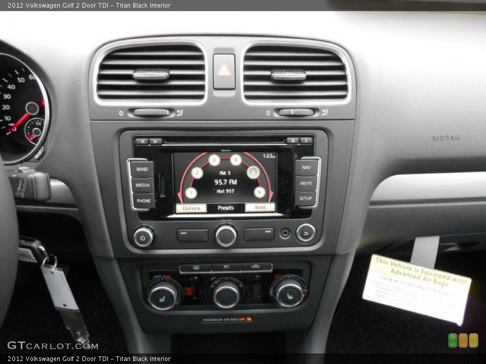 Titan Black Interior Controls for the 2012 Volkswagen Golf 2 Door TDI #57503017