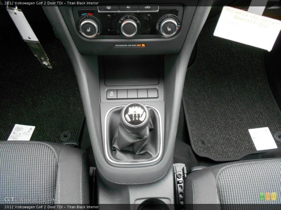 Titan Black Interior Transmission for the 2012 Volkswagen Golf 2 Door TDI #57503028