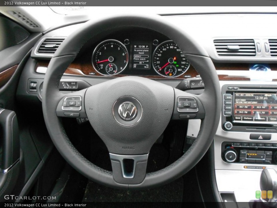 Black Interior Steering Wheel for the 2012 Volkswagen CC Lux Limited #57504557