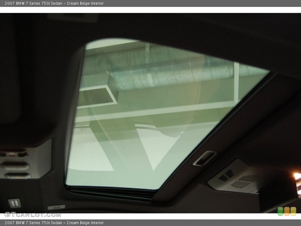 Cream Beige Interior Sunroof for the 2007 BMW 7 Series 750i Sedan #57504655