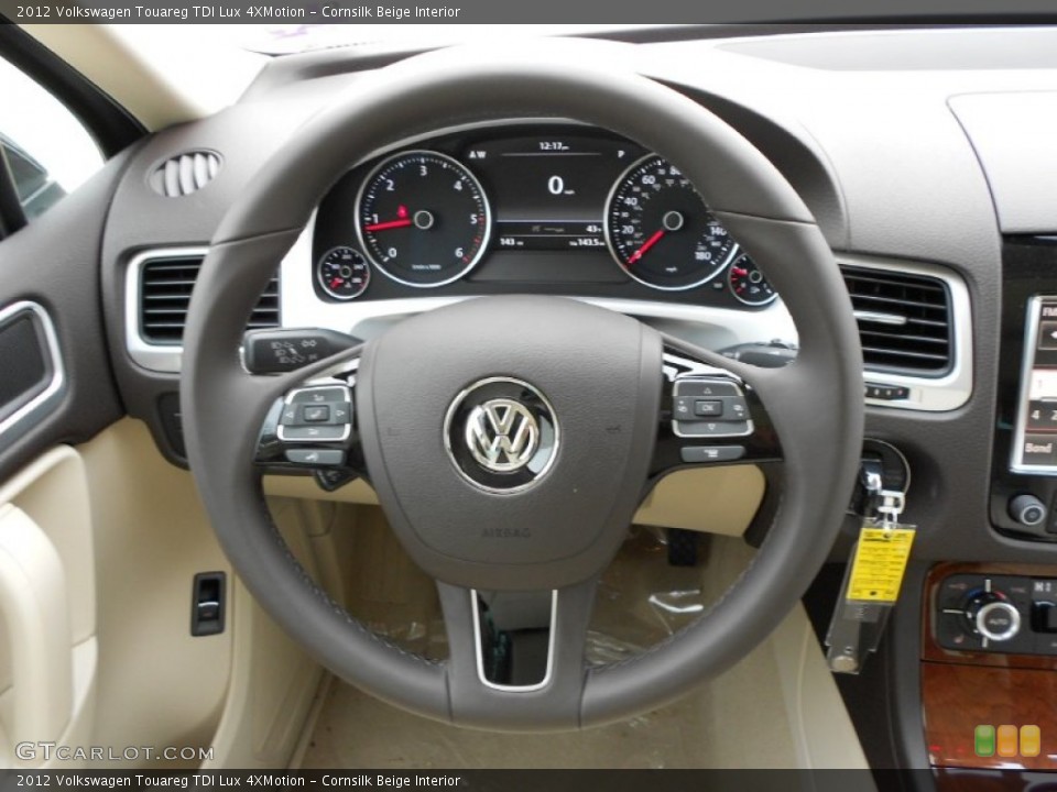 Cornsilk Beige Interior Steering Wheel for the 2012 Volkswagen Touareg TDI Lux 4XMotion #57505184