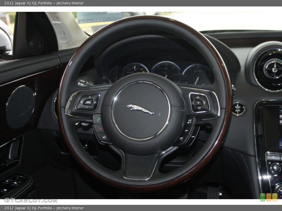 Jet/Ivory Interior Steering Wheel for the 2012 Jaguar XJ XJL Portfolio #57508220