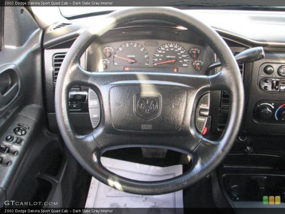 Dark Slate Gray Interior Steering Wheel for the 2002 Dodge Dakota Sport Quad Cab #57508540