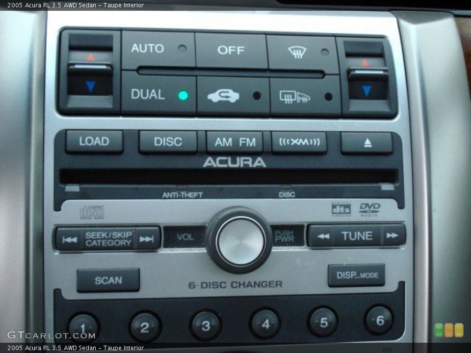 Taupe Interior Controls for the 2005 Acura RL 3.5 AWD Sedan #57511327