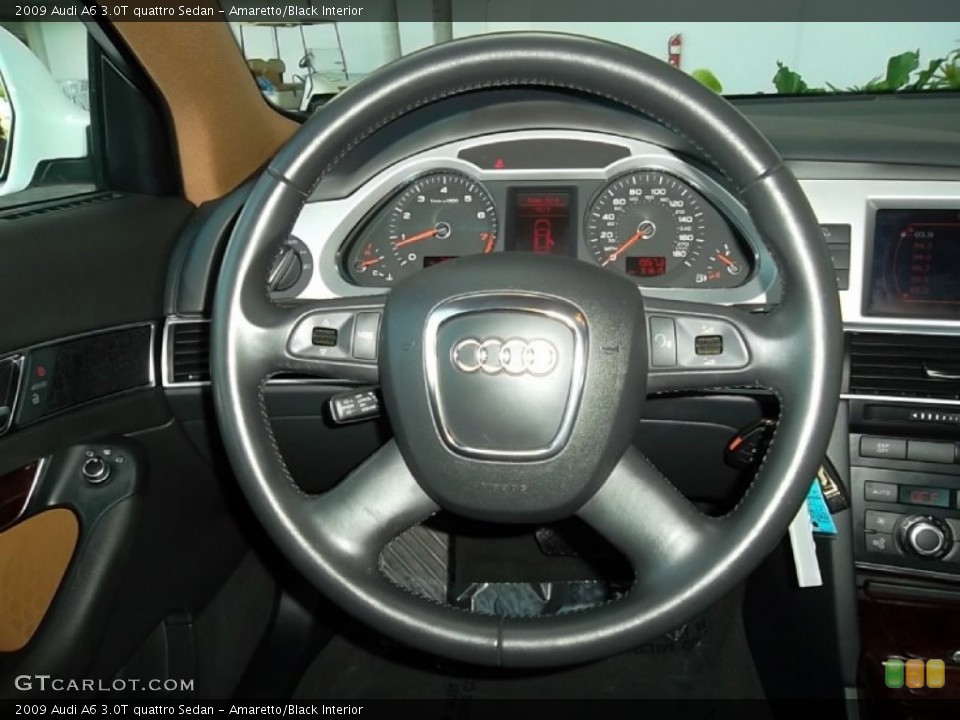 Amaretto/Black Interior Steering Wheel for the 2009 Audi A6 3.0T quattro Sedan #57514690