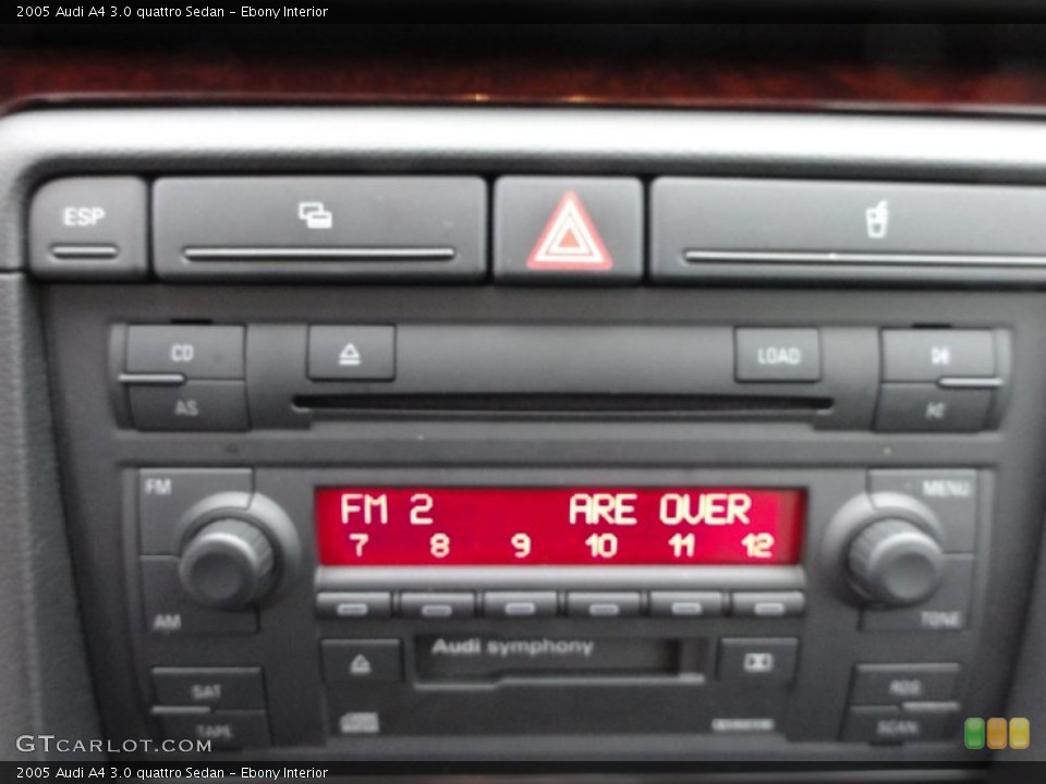 Ebony Interior Audio System for the 2005 Audi A4 3.0 quattro Sedan #57520888