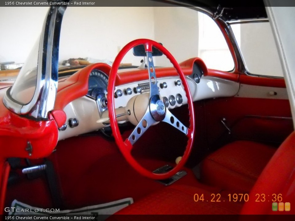 Red Interior Steering Wheel for the 1956 Chevrolet Corvette Convertible #57523936