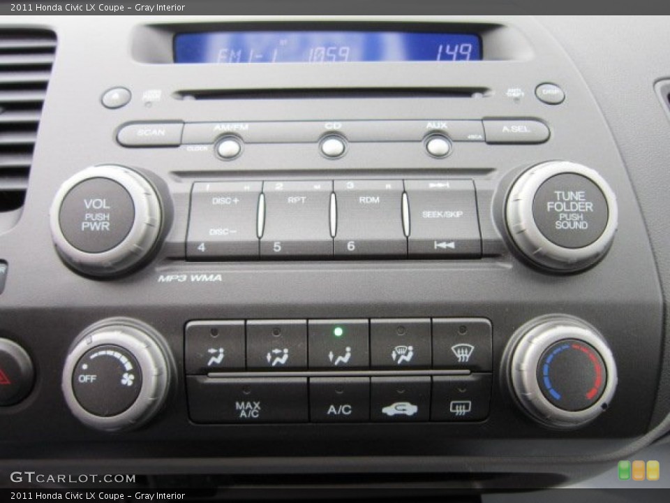 Gray Interior Controls for the 2011 Honda Civic LX Coupe #57528043