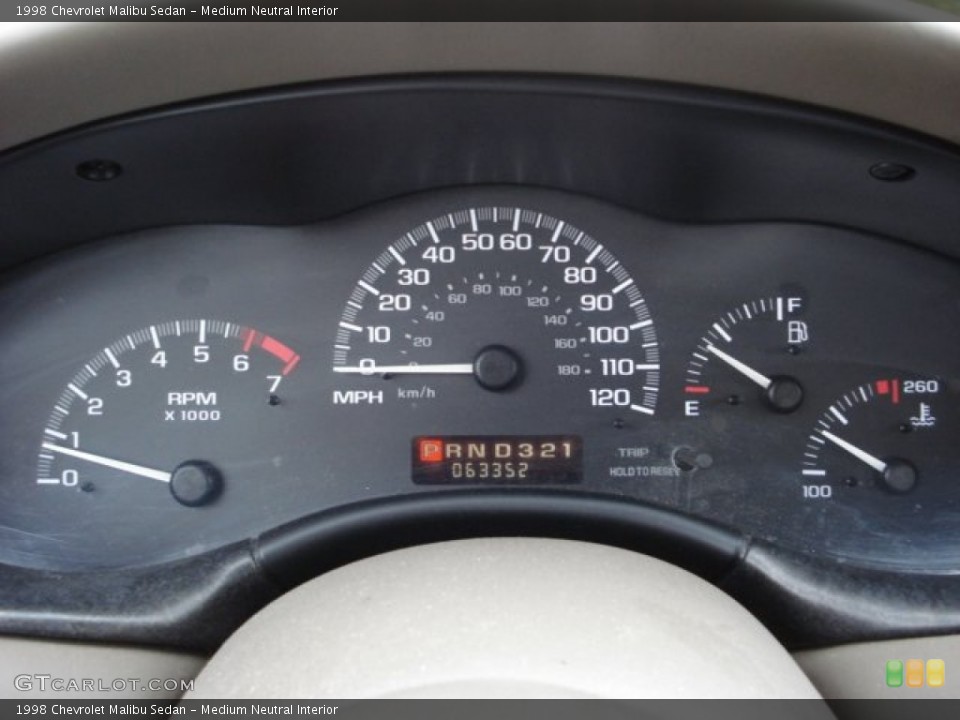 Medium Neutral Interior Gauges for the 1998 Chevrolet Malibu Sedan #57532920