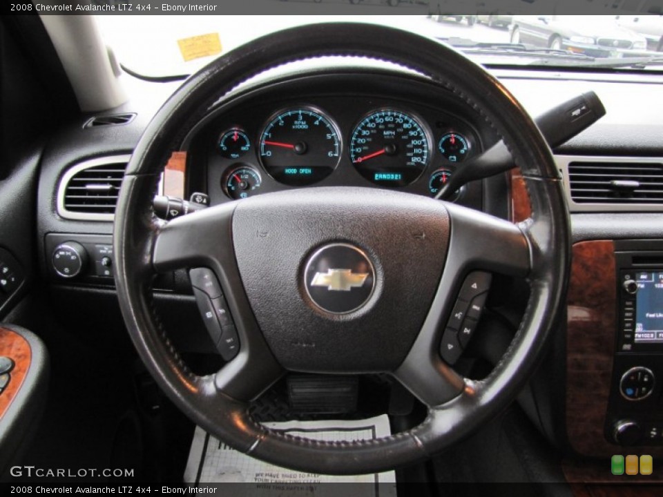 Ebony Interior Steering Wheel for the 2008 Chevrolet Avalanche LTZ 4x4 #57538327