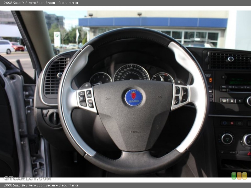 Black Interior Steering Wheel for the 2008 Saab 9-3 Aero Sport Sedan #57544775
