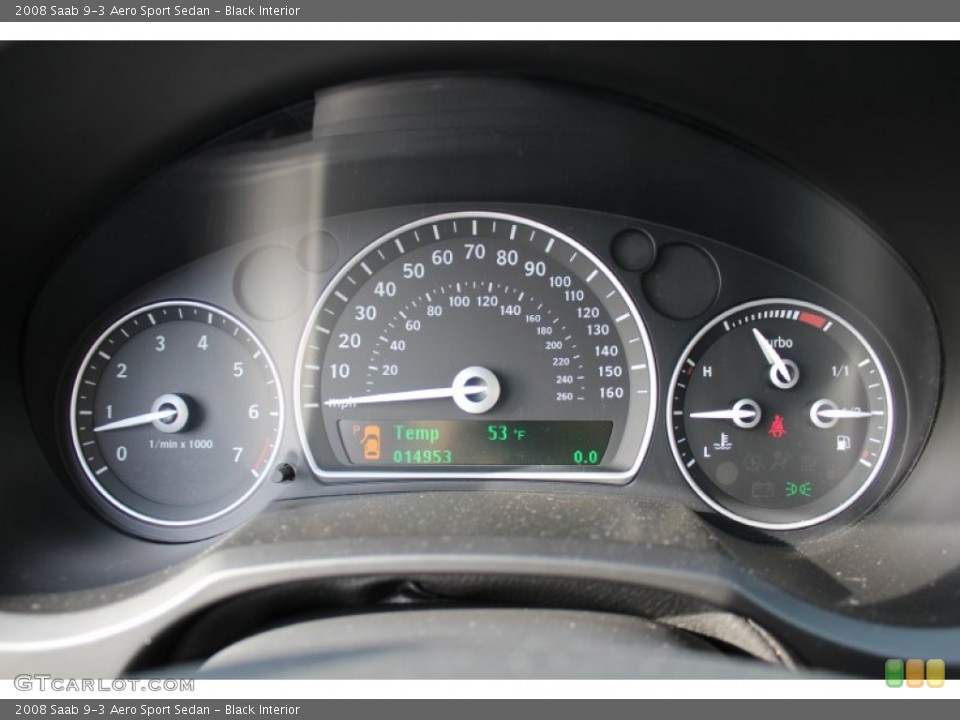 Black Interior Gauges for the 2008 Saab 9-3 Aero Sport Sedan #57544799