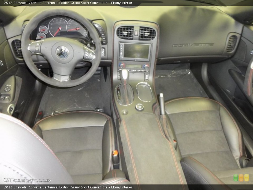 Ebony Interior Dashboard for the 2012 Chevrolet Corvette Centennial Edition Grand Sport Convertible #57545338
