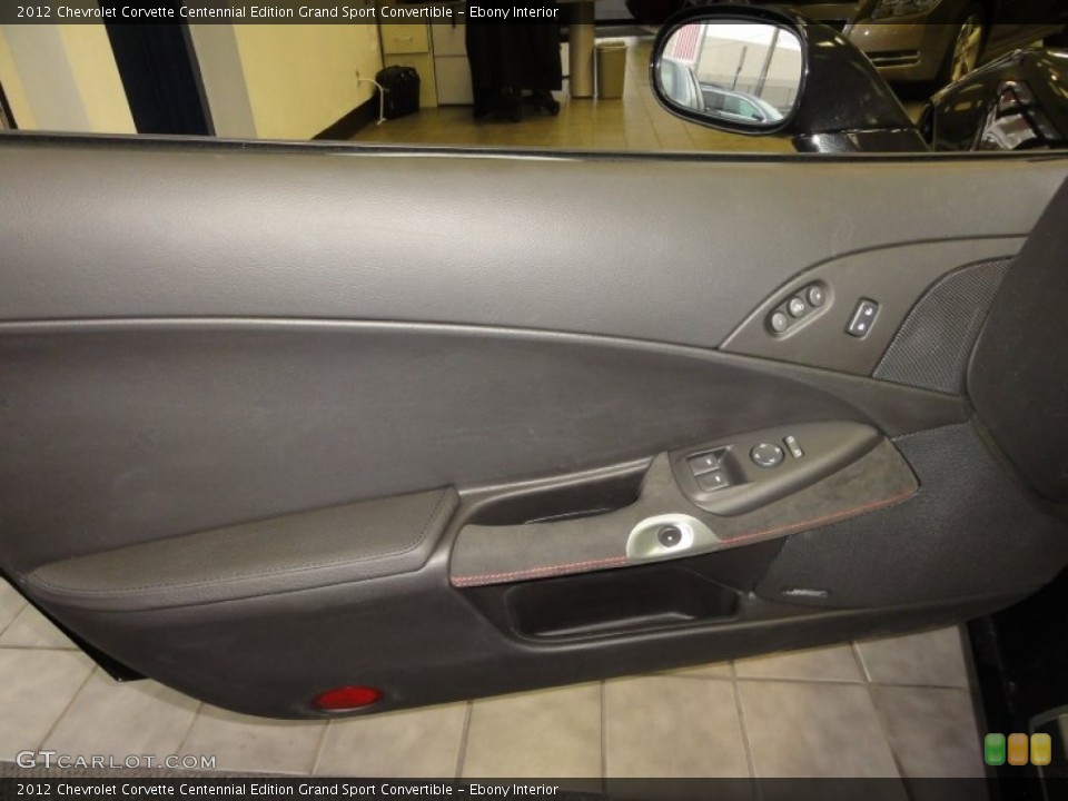 Ebony Interior Door Panel for the 2012 Chevrolet Corvette Centennial Edition Grand Sport Convertible #57545362