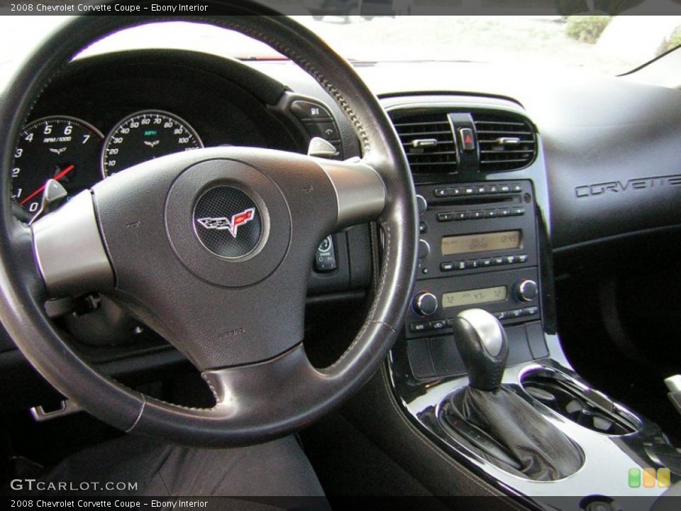 Ebony Interior Steering Wheel for the 2008 Chevrolet Corvette Coupe #57546494